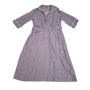 Handmade 1917 Edwardian Historical Vintage Reproduction Purple Dress Kimono OS